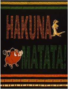 Camelot Fabrics The Lion King Hakuna Matata 36x43 Panel in Multi Quilt 100% Cotton Fabric sold by the panel