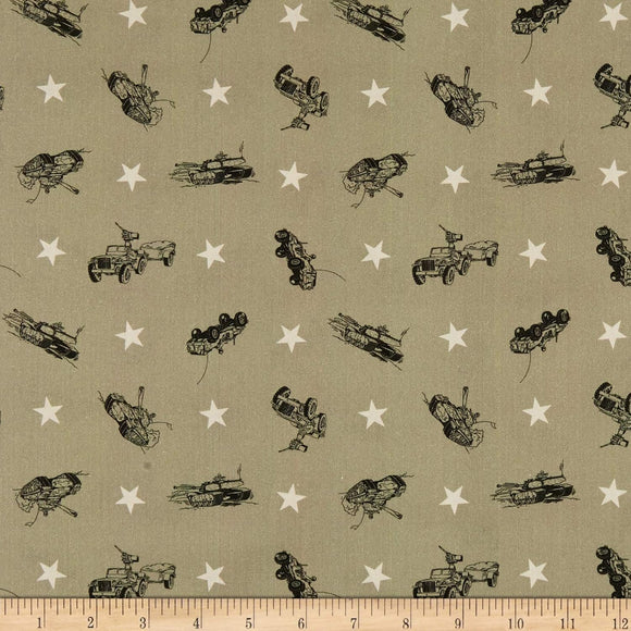 Camelot Fabrics GI Joe Adventure Sky Hawk Tan Quilt 100% Cotton Fabric sold by the yard