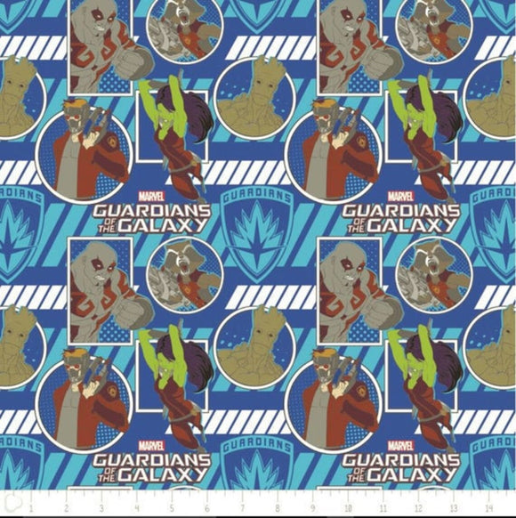 Camelot Fabrics Marvel Comics Guardian Blue 100% Cotton Fabric sold by the yard