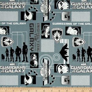 Camelot Fabrics Marvel Guardians of the Galaxy Silhouettes Lead 100% Cotton Fabric sold by the yard