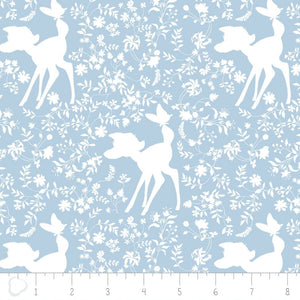 Camelot Fabrics Disney Bambi Silhouette Blue 100% Cotton Fabric sold by the yard