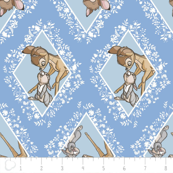 Camelot Fabrics Disney Bambi Fabric Diamonds in Marina 100% Cotton Fabric sold by the yard