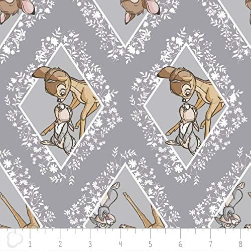 Camelot Fabrics Bambi Diamonds Grey Fabric Premium Quality 100% Cotton Fabric sold by the yard