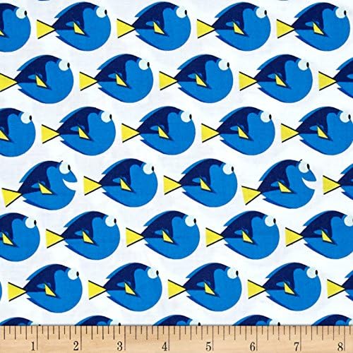 Camelot Fabrics Disney Finding Dory Dot Quilt White 100% Cotton Fabric sold by the yard