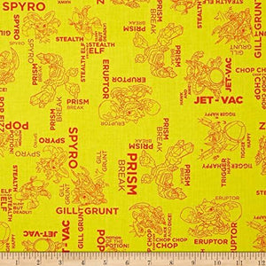 Camelot Fabrics Skylanders Outlines Sunshine 100% Cotton Fabric sold by the yard