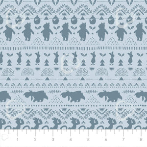 Camelot Fabrics Disney Winnie The Pooh Wonder and Whimsy Silhouette Stripe in Light Blue Premium Quality 100% Cotton Fabric sold by the yard