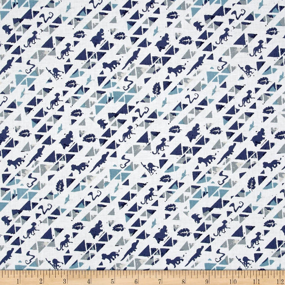 Camelot Fabrics Disney Lion Guard Triangles Quilt Blue 100% Cotton Fabric sold by the yard