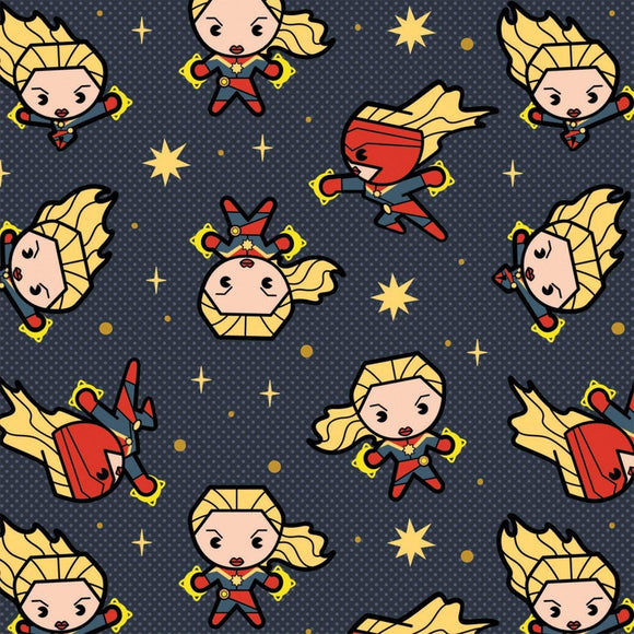 Camelot Fabrics Captain Marvel Slate Gray Premium Quality 100% Cotton Fabric sold by the yard