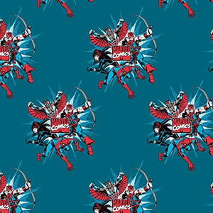 Camelot Fabrics Marvel Comics III Dot Burst Turquoise Premium Quality 100% Cotton Fabric sold by the yard