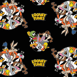 Camelot Fabrics Warner Brothers Looney Tunes That's All Folks Black Premium Quality 100% Cotton Fabric sold by the yard