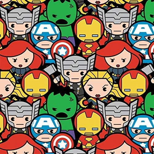 Camelot Fabrics Marvel Fabric Marvel Kawaii Avengers Assemble in Multi Premium Quality 100% Cotton Fabric sold by the yard