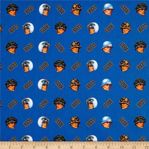 Camelot Fabrics Adventure GI Joe Fabric, 1, Blue, 100% Cotton Fabric sold by the yard