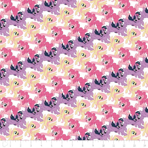 Camelot Fabrics My Little Pony Stripes in White 100% Cotton Fabric sold by the yard