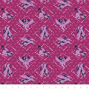 Camelot Fabrics My Little Pony Twilight Sparkle Fuchsia 100% Cotton Fabric sold by the yard