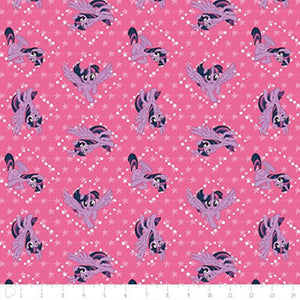 Camelot Fabrics My Little Pony Twilight Sparkle Pink 100% Cotton Fabric sold by the yard