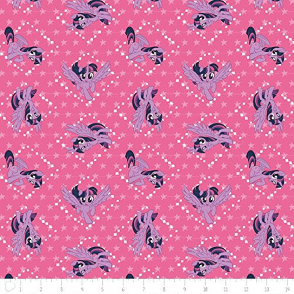 Camelot Fabrics My Little Pony Twilight Sparkle Pink 100% Cotton Fabric sold by the yard