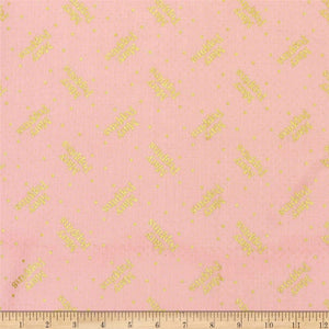 Camelot Fabrics Mary Poppins Logo Polka Dots Rose Metallic Quilt 100% Cotton Fabric sold by the yard