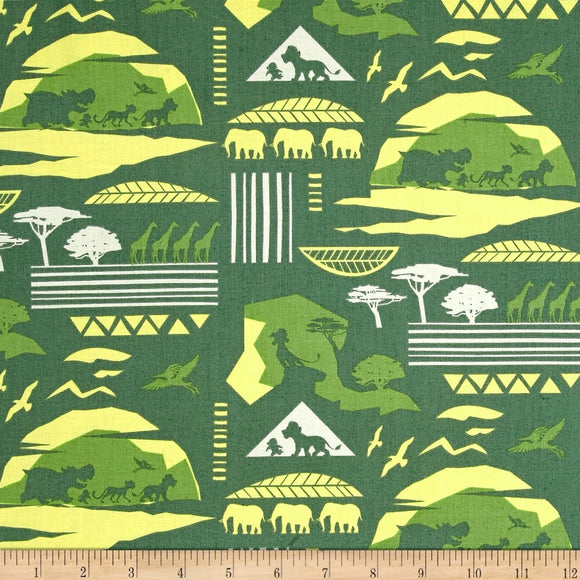 Camelot Fabrics Disney Lion Guard Savannah Sage Quilting 100% Cotton Fabric sold by the yard