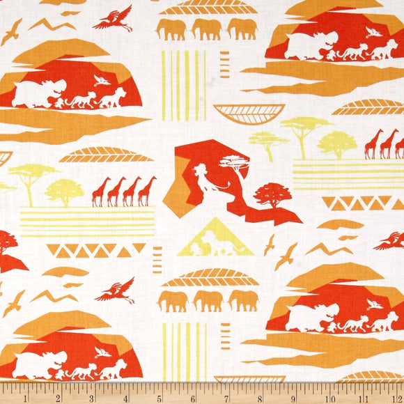Camelot Fabrics Disney Lion Guard Savanna Orange 100% Cotton Fabric sold by the yard