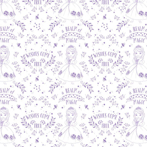 Camelot Fabrics Disney Sofia The First Outline Toile in Pastel Lavender 100% Cotton Fabric sold by the yard