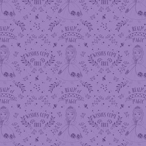 Camelot Fabrics Disney Sofia The First Outline Toile in Purple 100% Cotton Fabric sold by the yard