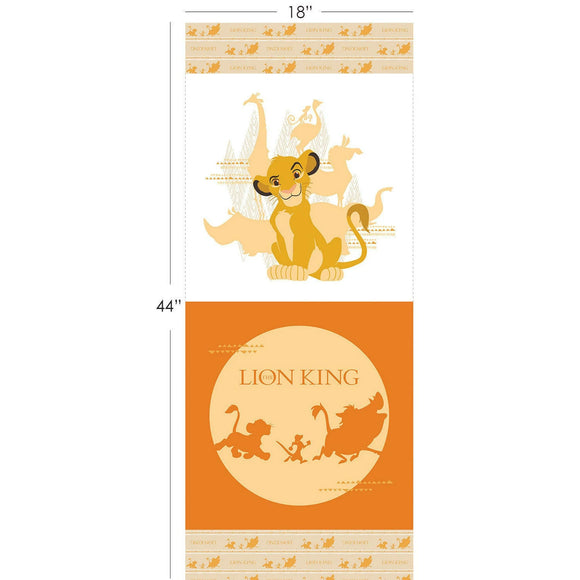 Camelot Fabrics Disney The Lion King Orange 18x43in. panel 100% Cotton Fabric sold by the panel