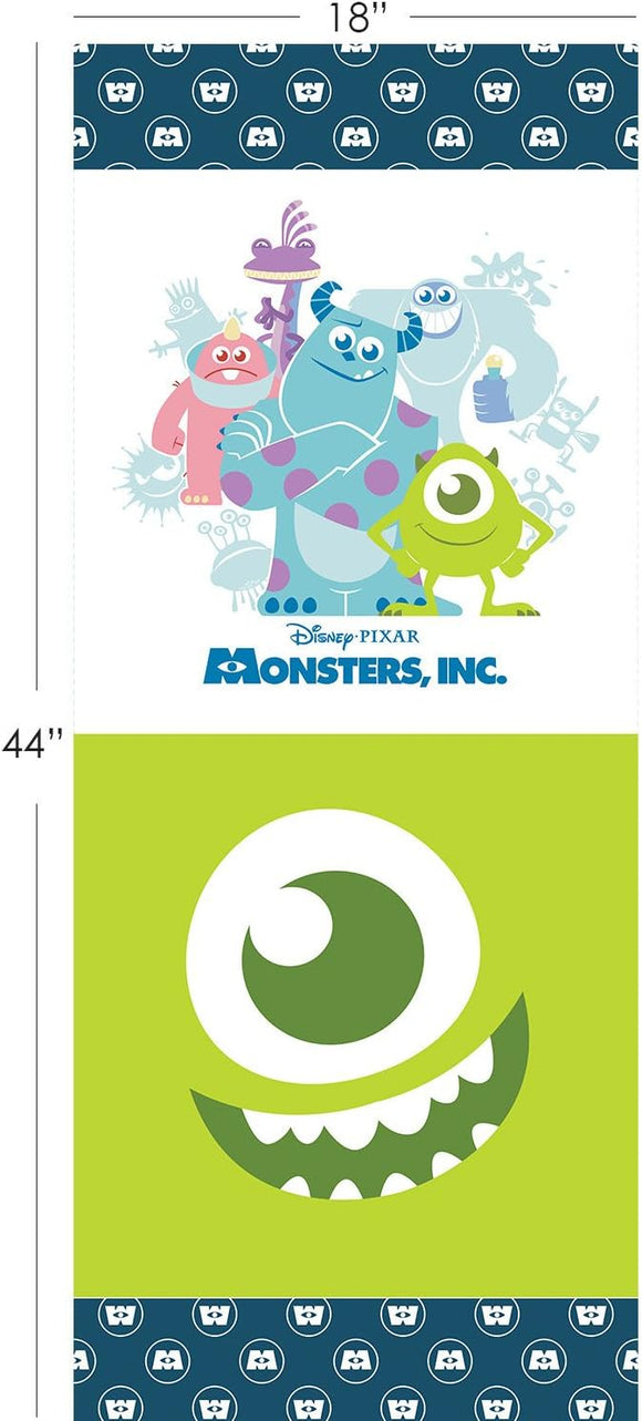 Camelot Fabrics Disney Monsters Inc. Fabric 18x43in. Panel in Green 100% Cotton Fabric sold by the panel
