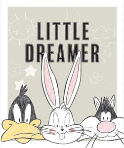 Camelot Fabrics Looney Tunes Little Dreamer 35" Panel Light Grey Premium Quality 100% Cotton Sold by The Panel.
