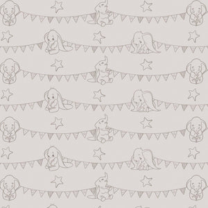 Camelot Fabrics Disney Dumbo Bunting Banners in Light Taupe 100% Cotton Fabric sold by the yard