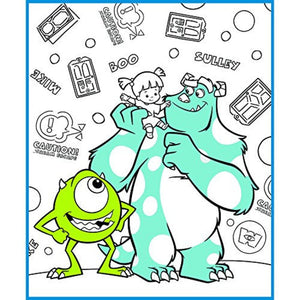 Camelot Fabrics Disney Panel Pixar Coloring Collection Monsters Inc Color Me 35x43" Panel 100% Cotton Fabric sold by the panel