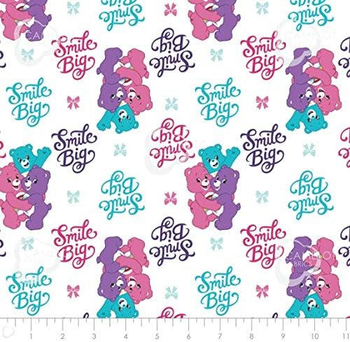 Camelot Fabrics Care Bear Sparkle & Shine Smiles Premium Quality 100% Cotton Fabric sold by the yard