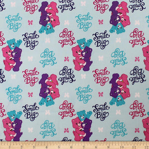 Camelot Fabrics Care Bears Sparkle & Shine Smiles in Quilt Fabric, Blue, Quilt 100% Cotton Fabric sold by the yard