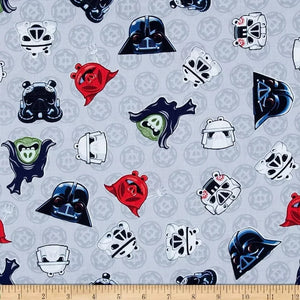 Camelot Fabrics Star Wars Angry Birds Heads of Empire Grey 100% Cotton Fabric sold by the yard