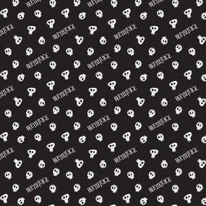 Camelot Fabrics Warner Brothers Beetlejuice Tossed Skulls Black Premium Quality 100% Cotton Sold by The Yard.