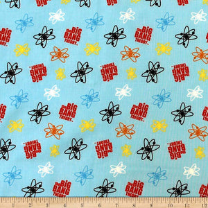 Camelot Fabrics The Big Bang Theory Atoms in Quilt Fabric, Blue, 100% Cotton Fabric sold by the yard