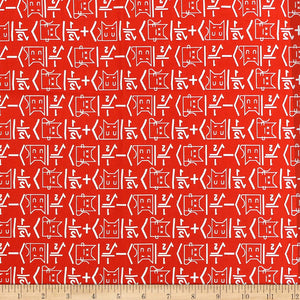 Camelot Fabrics The Big Bang Theory Math Cat in Quilt Fabric, Red, 100% Cotton Fabric sold by the yard