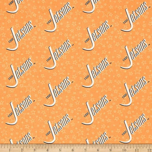 Camelot Fabrics The Jetsons Logo Orange 100% Cotton Fabric sold by the yard