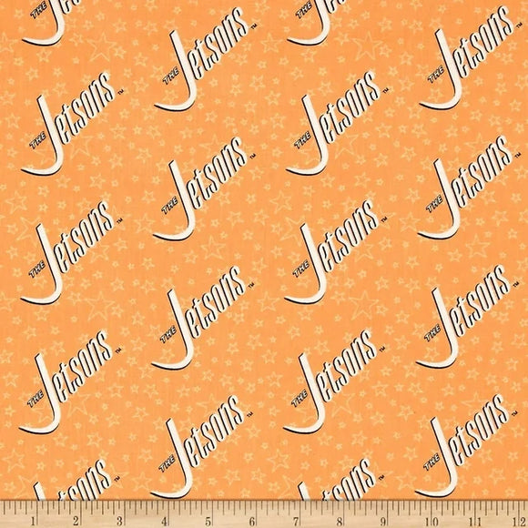 Camelot Fabrics The Jetsons Logo Orange 100% Cotton Fabric sold by the yard