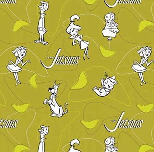 Camelot Fabrics The Jetsons Line Art Fabric Green Premium Quality 100% Cotton Fabric sold by the yard