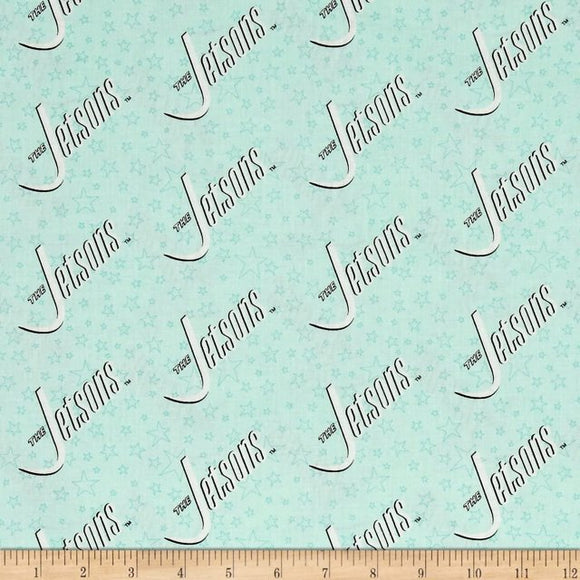 Camelot Fabrics The Jetsons Logo Light Blue 100% Cotton Fabric sold by the yard