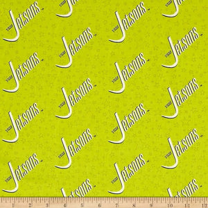 Camelot Fabrics The Jetsons Logo Bright Green 100% Cotton Fabric sold by the yard