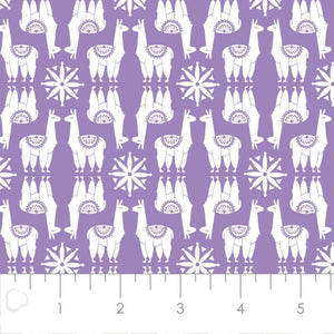 Camelot Fabrics Llama Drama Proud Llamas Purple Premium Quality 100% Cotton Sold by The Yard.