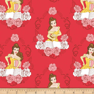 Eugene Textiles "Disney Beauty and the Beast Belle" Quilt Fabric, Ruby 100% Cotton Fabric sold by the yard