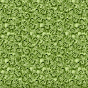 David Textiles Wild Rose Petals Packed Green Premium Quality 100% Cotton Fabric by The Yard.
