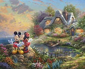 David Textiles - Disney Mickey Minnie Sweet Heart Cove Panel (35"x44") Premium Quality Digital 100% Cotton Sold by The Panel
