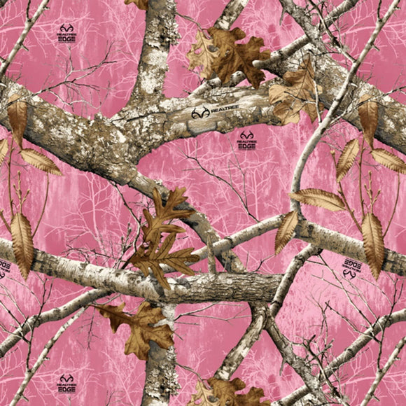 David Textiles Real Tree Edge 1 Hot Pink Premium Quality 100% Cotton Fabric sold by the yard