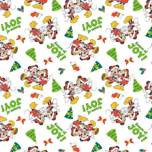 Springs Creative Mickey and Minnie Season of Joy Christmas Tree 100% Cotton Fabric sold by the yard