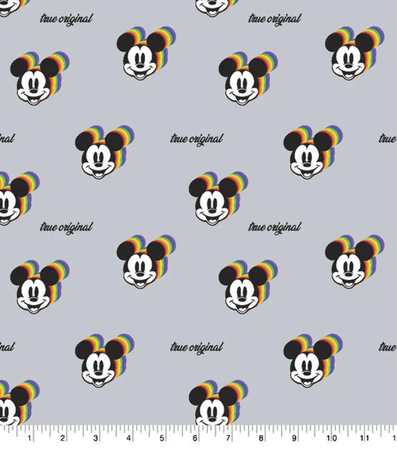 Springs Creative Pride Mickey Head Badge Flannel 100% Cotton Fabric sold by the yard