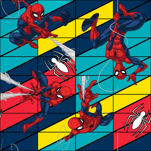Springs Creative Marvel Avengers Spider-Man Swing Multicolor 100% Cotton Fabric sold by the yard