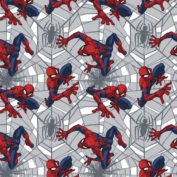 Springs Creative Marvel Avengers Spider-Man Web Crawler 100% Cotton Fabric sold by the yard